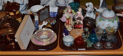Lot 155 - Two trays of decorative ceramics including a Royal Crown Derby paperweight (second), Lladro and...
