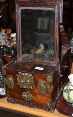 Lot 168 - A 19th century Anglo-Chinese carved hardwood travelling dressing chest/vanity cabinet