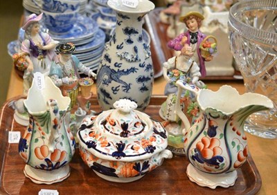 Lot 174 - Two pairs of porcelain figures and assorted ceramics and glass