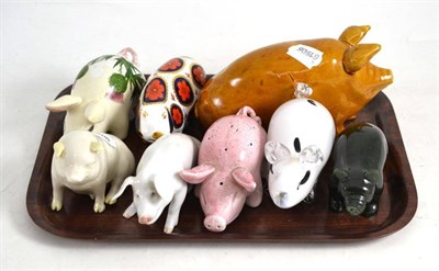 Lot 183 - Eight assorted pottery pigs