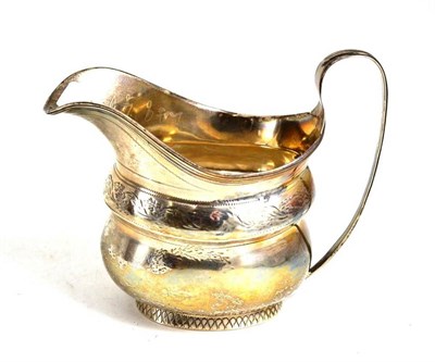 Lot 201 - Newcastle silver cream jug, no date letter but circa 1805, Ann Robertson (repaired)