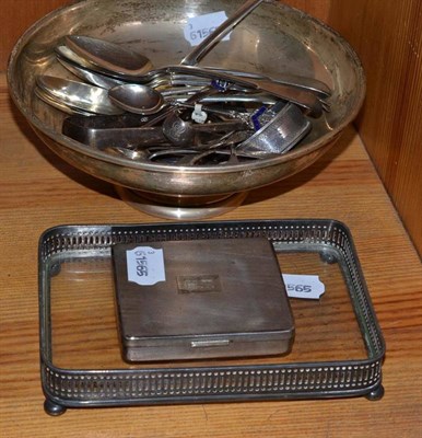 Lot 206 - Silver bowl, silver box, silver flatware and other silver
