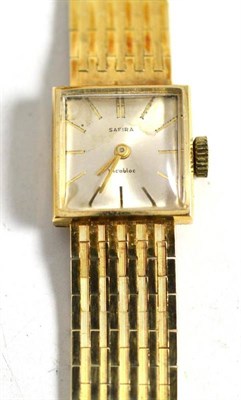 Lot 209 - A lady's wristwatch signed Safira, case stamped '14k 0.585'
