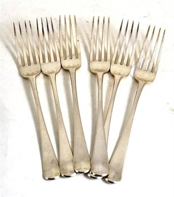 Lot 211 - A set of six Old English pattern forks, London 1806