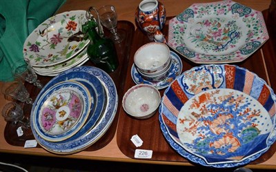 Lot 226 - Japanese octagonal plate, Chinese tea bowl, English tea bowls, Japanese pottery, Ferrybridge...
