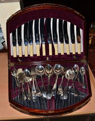 Lot 228 - A canteen of silver plated cutlery