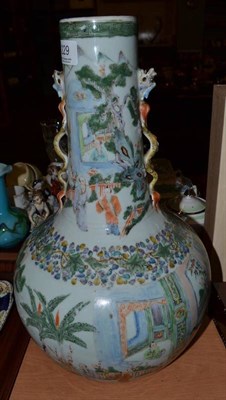 Lot 229 - A 19th century Chinese porcelain vase, drilled as a lamp