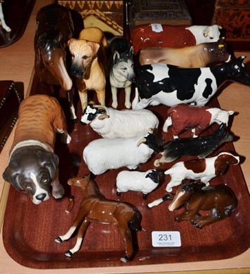 Lot 231 - Beswick animals including cattle, dogs, sheep etc