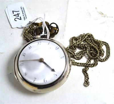 Lot 247 - A silver pair cased pocket watch, movement signed Rich Anderson, Preston