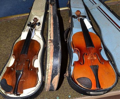 Lot 255 - Two violins, one attributed to William Booth II Leeds maker and a Czechoslovakian example (2)