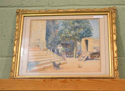 Lot 276 - Donald Wood, watercolour of a Spanish scene
