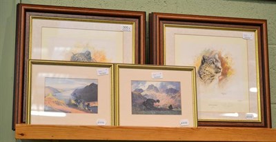 Lot 300 - Four Tony Forrest signed prints - Tiger, Lioness, Snow Leopard and Leopard; together with two A...