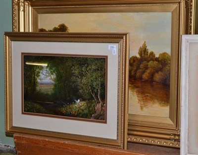 Lot 306 - H* Parker (early 20th century) River landscape, signed and dated 1928, oil on canvas, together with