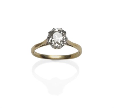 Lot 375 - An 18 Carat Gold Diamond Solitaire Ring, the old mine cut diamond in a later white claw setting, to