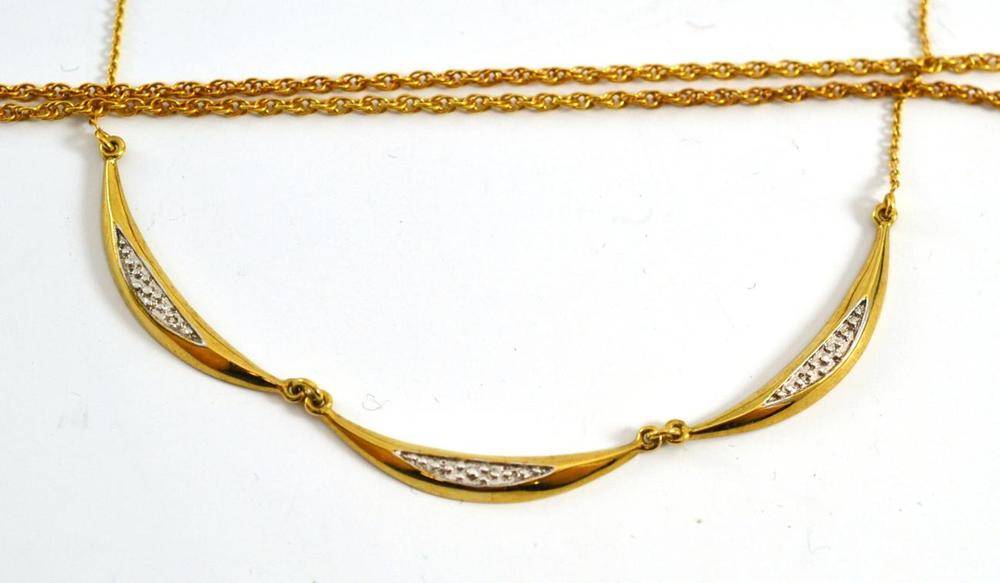 Lot 26 - A diamond necklace and an 18ct gold chain
