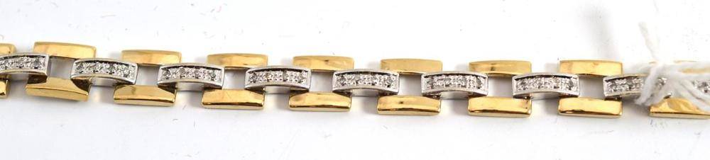Lot 52 - A 9ct gold diamond set bracelet