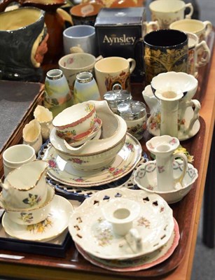 Lot 74 - Two trays of decorative ceramics including a Doulton Lambeth Queen Victorian jug,...