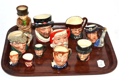 Lot 76 - A tray of Royal Doulton small and miniature character jugs including The Poacher, Santa Claus, etc