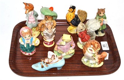 Lot 85 - A collection of ten Beswick Beatrix Potter figures with brown backstamps