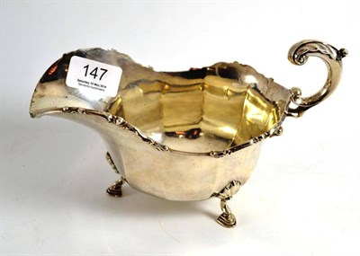 Lot 147 - A George V silver sauce boat, London 1930