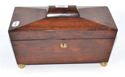 Lot 234 - 19th century rosewood tea caddy