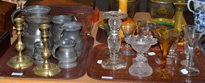 Lot 241 - Eight assorted 19th century glasses, an Irish cut glass sweetmeat dish and cover, a similar...