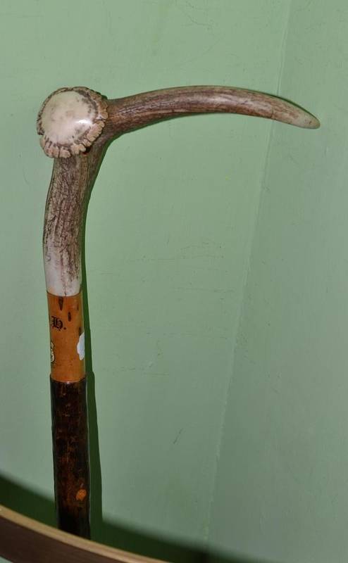 Lot 247 - Antler walking stick