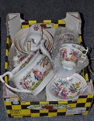 Lot 254 - Circa 1820 English porcelain part tea service in famille rose style