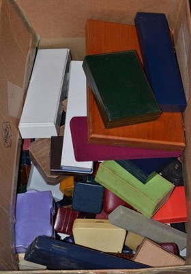 Lot 256 - Quantity of assorted jewellery boxes, ring and watch cases, etc (some modern) (in one box)