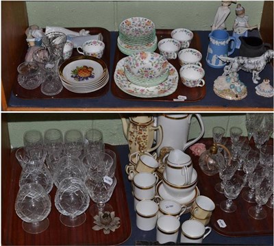 Lot 267 - Royal Doulton Setter HN1050, two Lladro figures, Wedgwood Jasper, Japanese coffee set, Shelley...