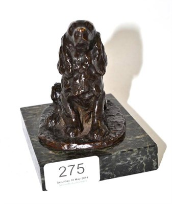 Lot 275 - A small bronze figure of a dog on marble base