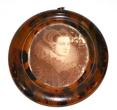 Lot 311 - A tortoiseshell framed miniature