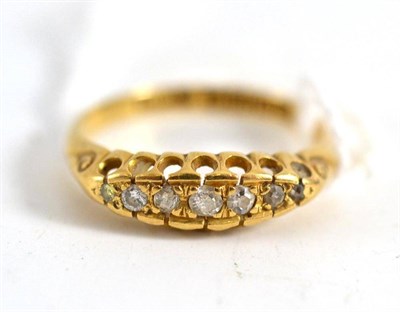 Lot 325 - An 18ct gold seven stone diamond ring, hallmarked Birmingham, 1886(?)