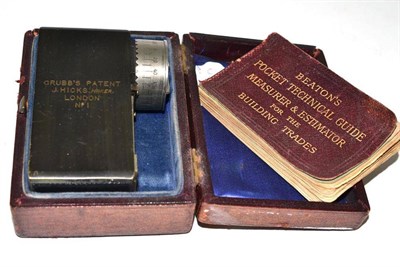 Lot 348 - A Grubbs Patent, J Hicks maker, London No. 1, cased, also a Beatons Pocket Technical Guide