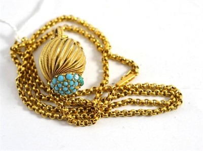 Lot 360 - A belcher chain and a faux turquoise pendant