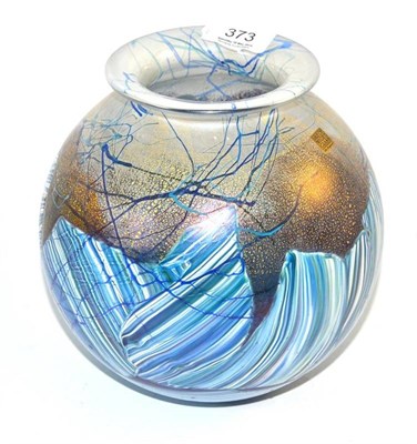 Lot 373 - Isle of Wight seascape glass vase