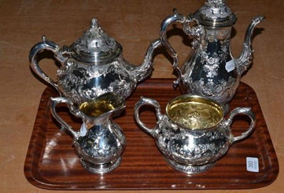 Lot 393 - A silver plated Elkington & Co four piece tea service