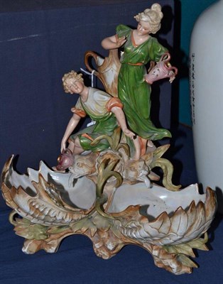 Lot 411 - A Continental porcelain centrepiece