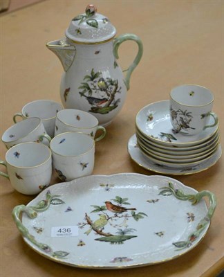 Lot 436 - Herend bird coffee set