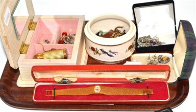 Lot 453 - A quantity of jewellery including silver, earrings, watch, etc