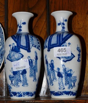 Lot 465 - Pair of Chinese blue and white vases