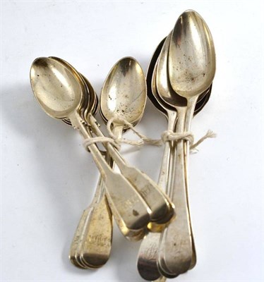 Lot 476 - Set of eleven Victorian silver teaspoons and six silver spoons