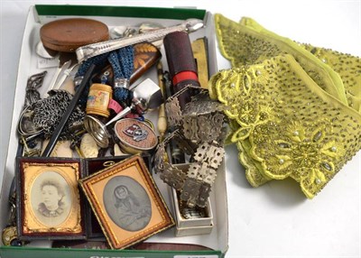 Lot 477 - A quantity of collector's items including a silver plated nurse's belt, gilt framed...