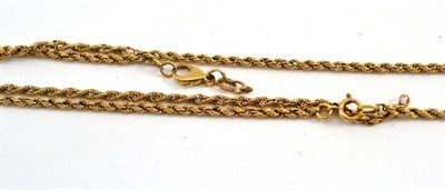 Lot 490 - A 9ct gold rope twist necklace and a bracelet (a.f.) (2)