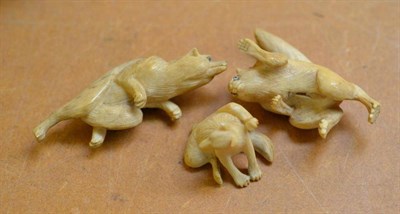 Lot 507 - Three carved ivory animals