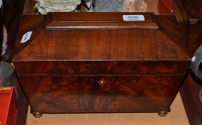 Lot 508 - 19th century mahogany tea caddy