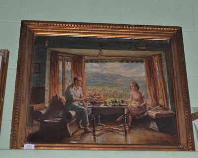 Lot 523 - Frank Ernest Beresford (1881-1967) ";Morning Tea Blaninkrans";, signed, oil on canvas