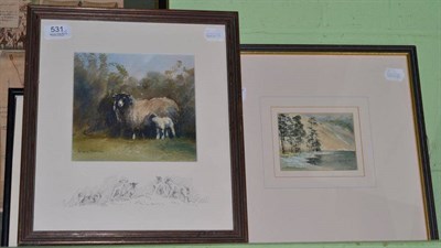 Lot 531 - Brian Irving (1931-2013) Sheep and lamb, signed, watercolour; together with a further...