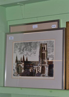 Lot 552 - Norman Wade, Durham Cathedral '75, signed limited edition print 127/200, Norman Wade - Durham,...