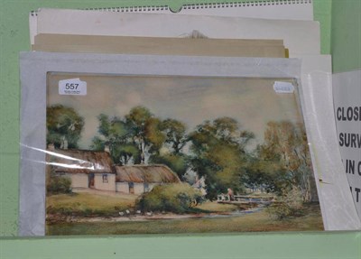 Lot 557 - William Arthur Carrick 'Chapiehall Coulter' Lancashire, signed, watercolour, together with a...